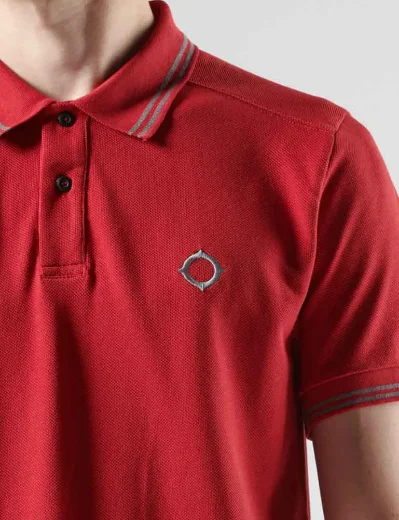 Ma Strum Double Tipped SS Polo | Carmine Red