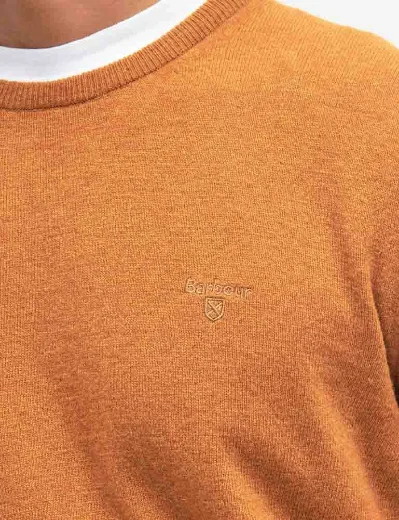 Barbour Essential Lambswool Crew Neck Jumper | Dark Copper