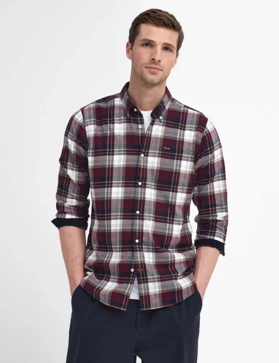 Barbour Crossfell Tailored Checked Shirt | Merlot