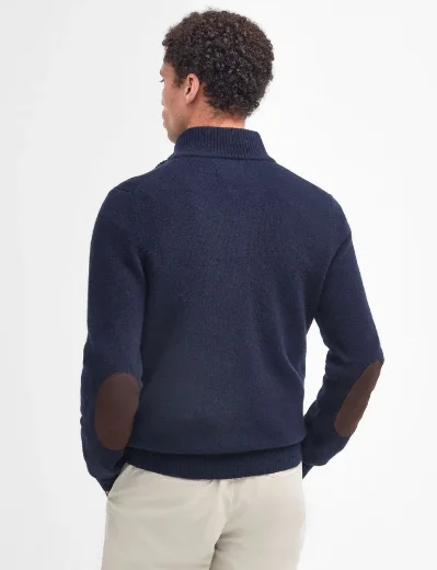 Barbour Essential Patch Half Zip Knitted Jumper | Navy