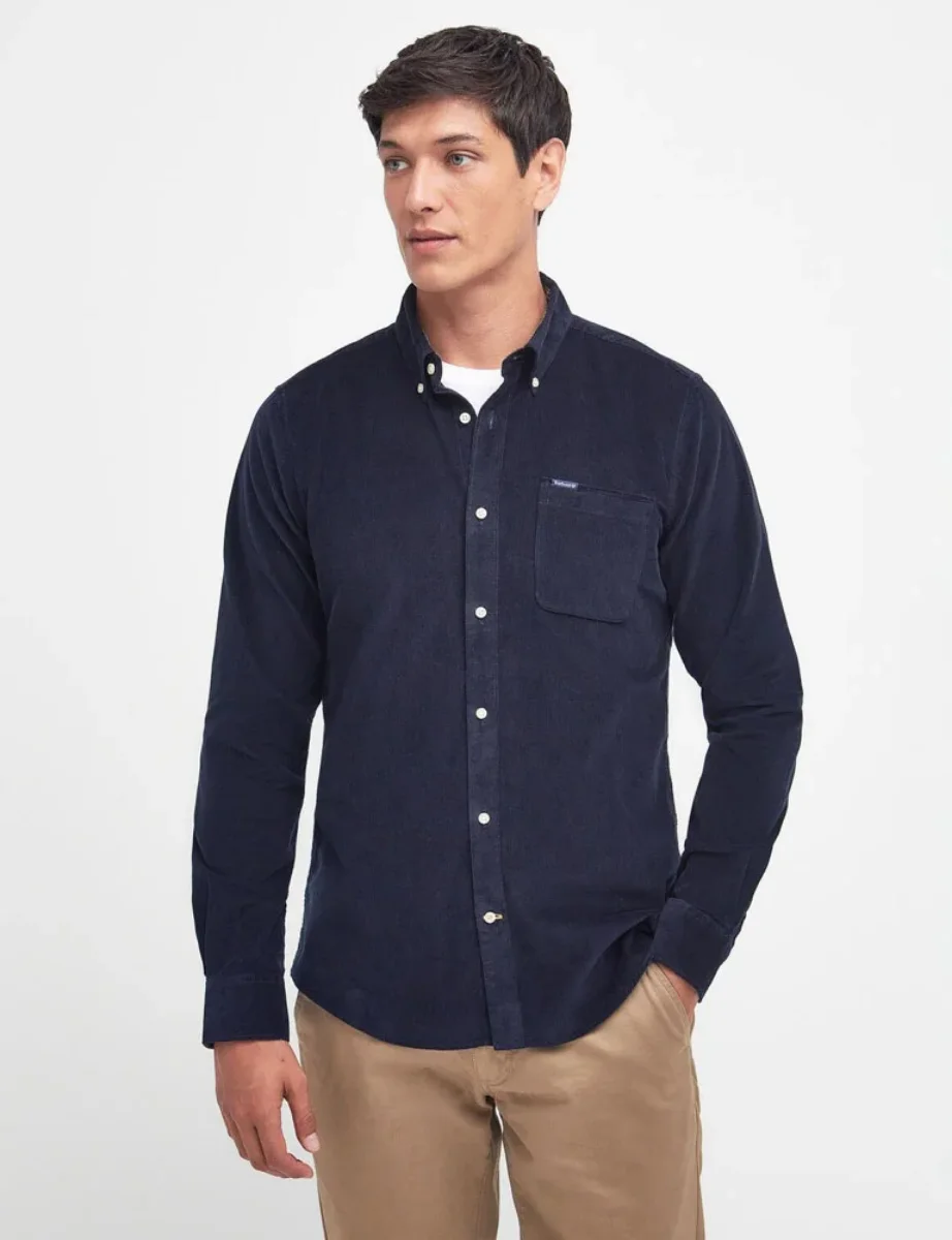 Barbour Ramsey Tailored Shirt Micro Cord Shirt | Navy