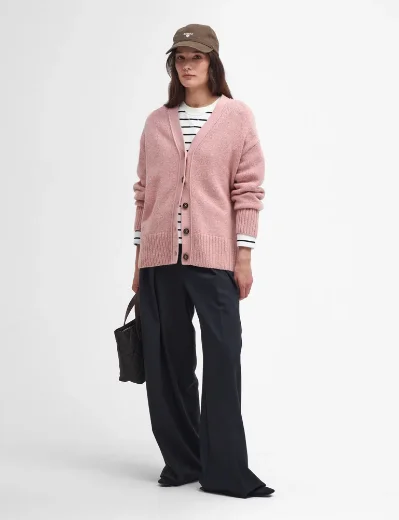 Barbour Womens Joni Knitted Cardigan | Mahogany Rose