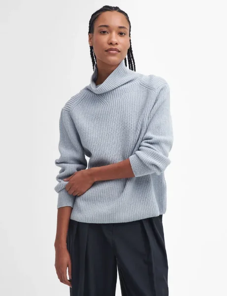 Barbour Women's Nora Knitted Jumper | Pearl Blue Barbour Women's Nora Knitted Jumper | Pearl Blue