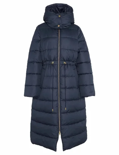 Barbour Women's Mannue Puffer | Navy/Ancient Loden Tartan