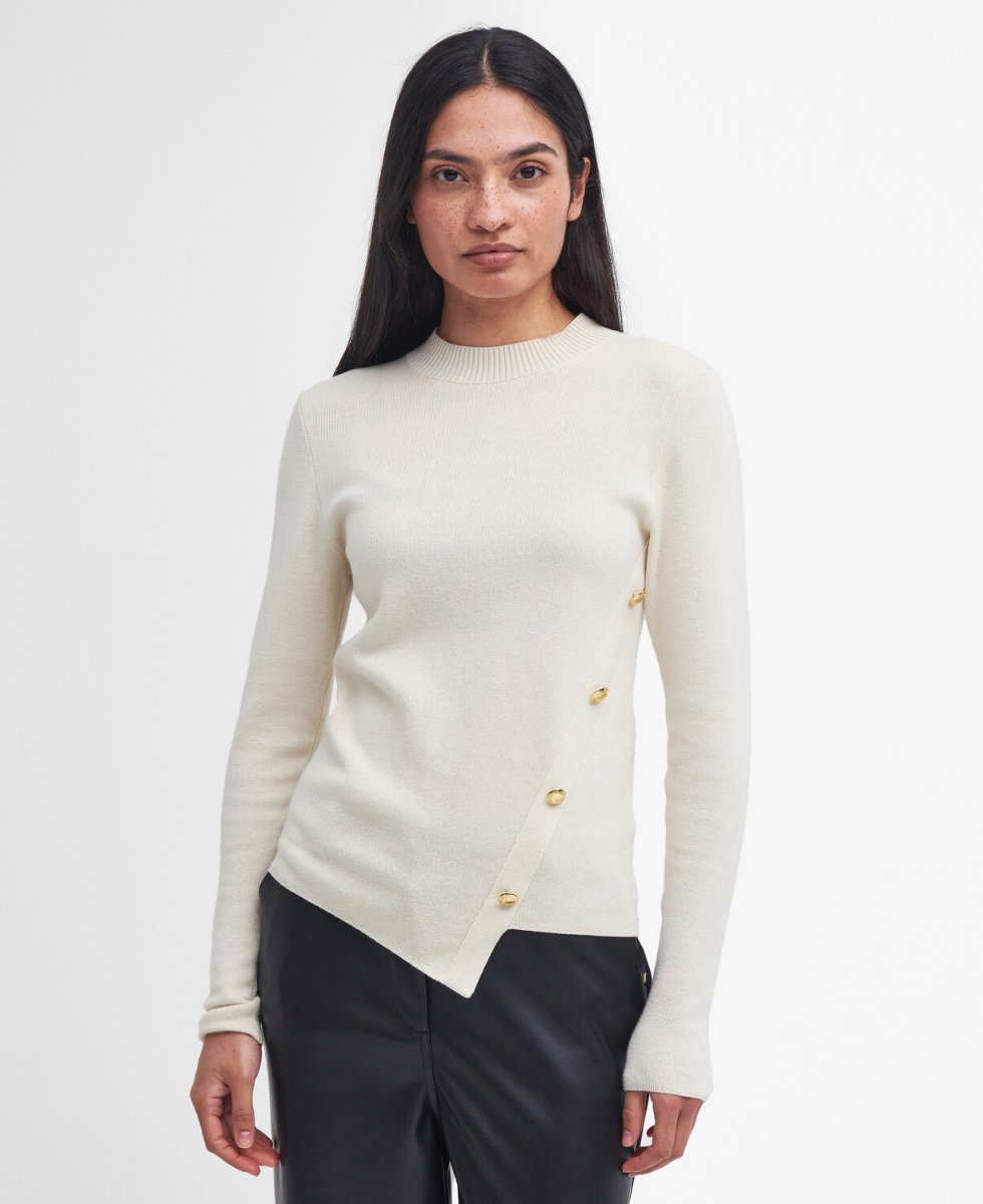 Barbour International Women's Callie Asymmetric Jumper | Light Stone