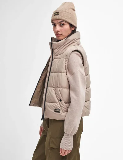 Barbour Intl Womens Webber Convertible Puffer Jacket | Light Trench