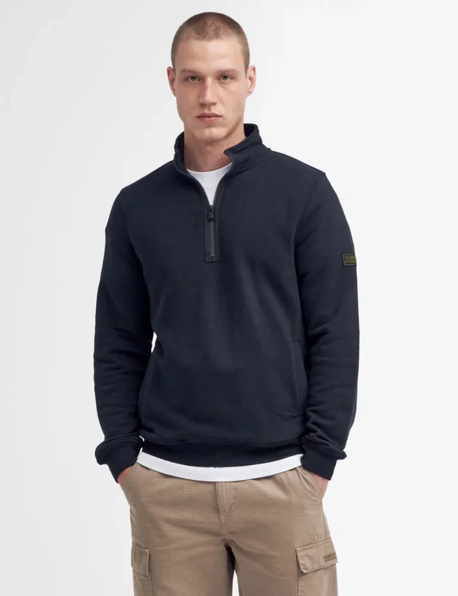 Barbour International Outline Half Zip Sweatshirt | Black