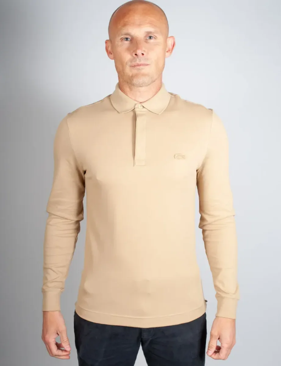 Lacoste Men's Long Sleeve Paris Polo Shirt | Beige