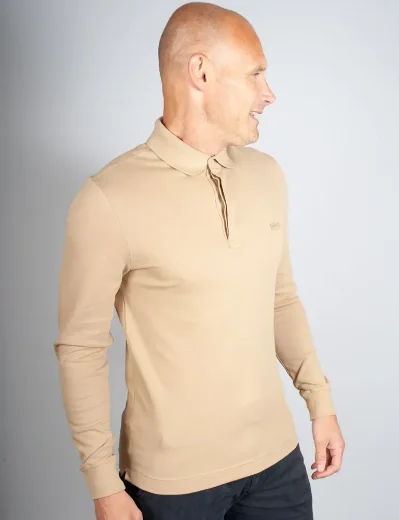 Lacoste Men's Long Sleeve Paris Polo Shirt | Beige