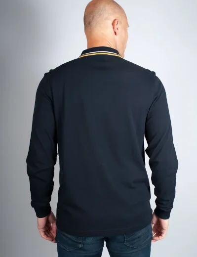 Fred Perry Long Sleeve Twin Tipped Polo | Navy