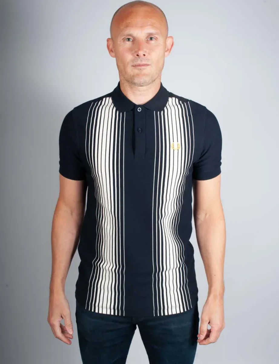 Fred Perry Ombre Stripe Polo Shirt | Navy