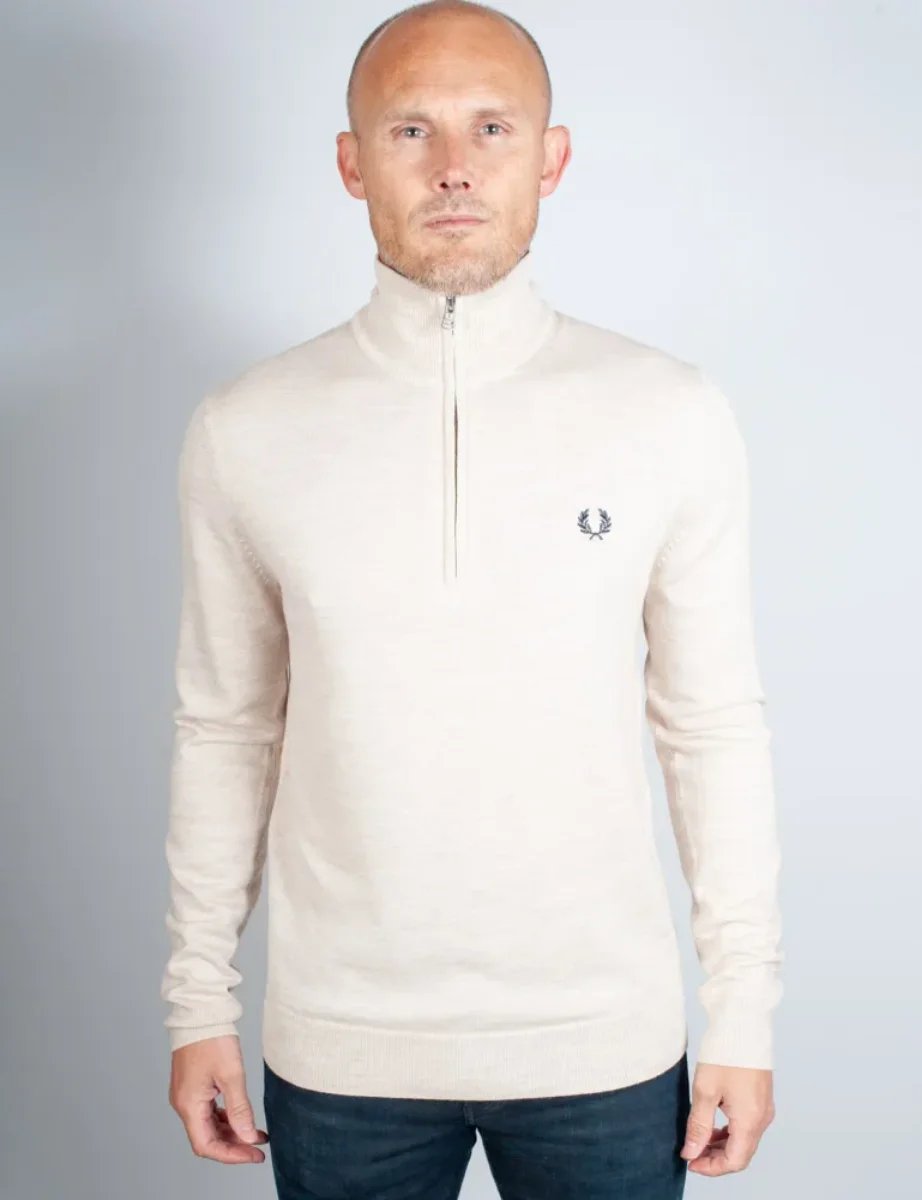 Fred Perry Classic Half Zip Jumper | Porridge Marl