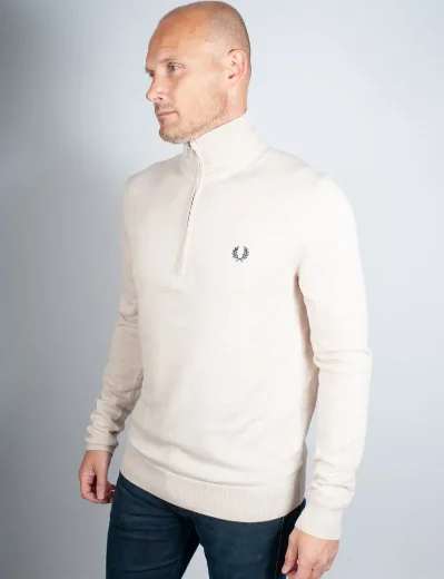 Fred Perry Classic Half Zip Jumper | Porridge Marl