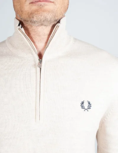 Fred Perry Classic Half Zip Jumper | Porridge Marl