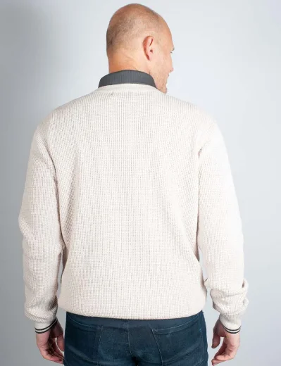 Fred Perry Waffle Stitch Knitted Jumper | Porridge Marl