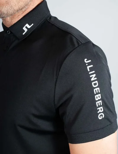 J Lindeberg Tour Tech Regular Fit Golf Polo | Black