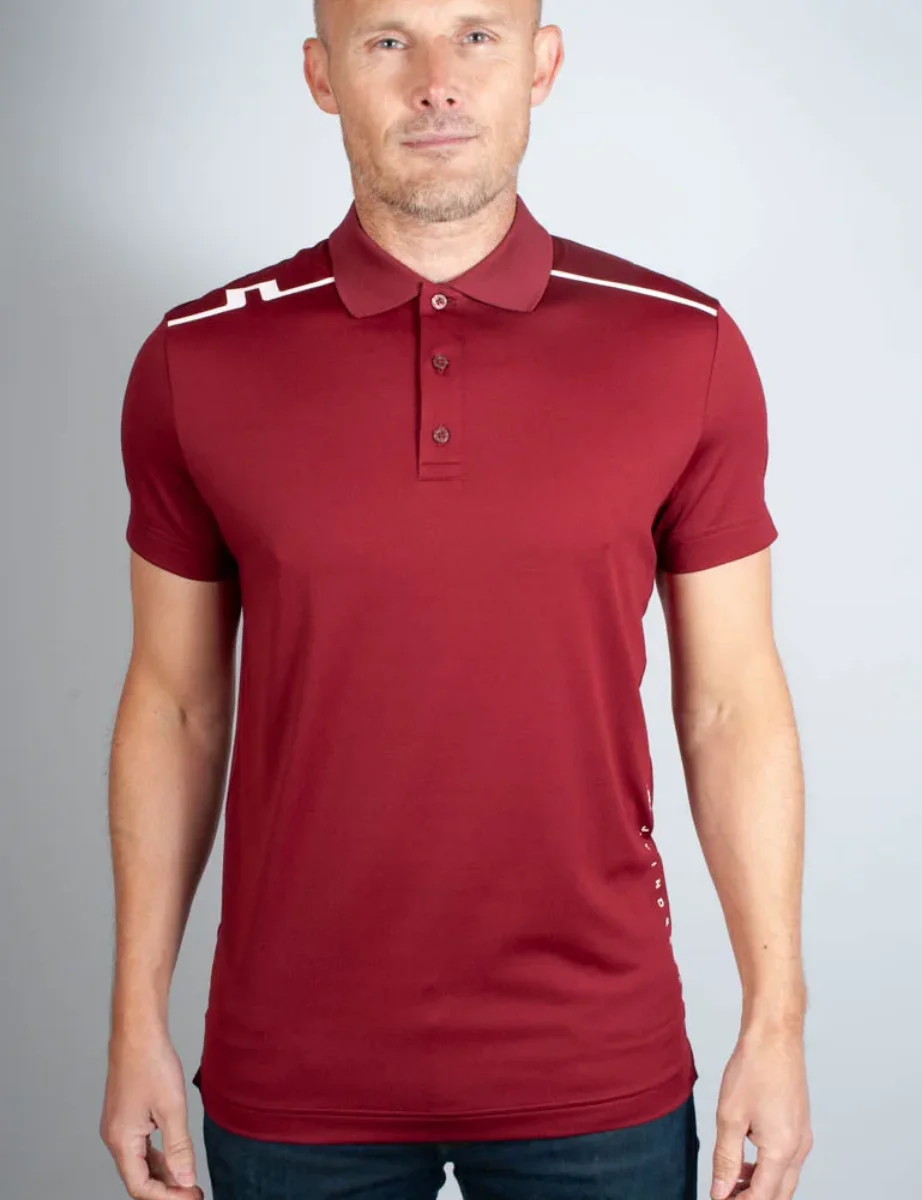 J.Lindeberg Lionel Regular Fit Polo Shirt | Cabernet