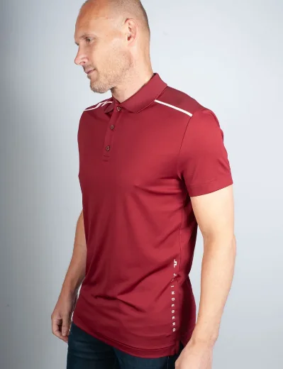 J.Lindeberg Lionel Regular Fit Polo Shirt | Cabernet