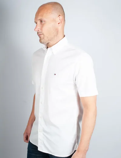 Tommy Hilfiger Flex Poplin Short Sleeve Shirt | White