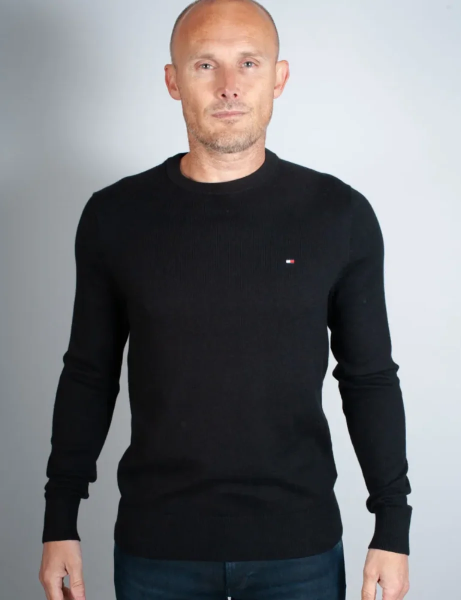 Tommy Hilfiger Pima Cotton Cashmere Crew Neck Jumper | Black