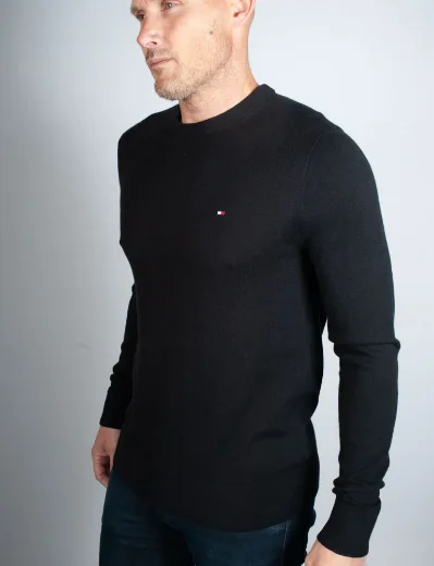 Tommy Hilfiger Pima Cotton Cashmere Crew Neck Jumper | Black