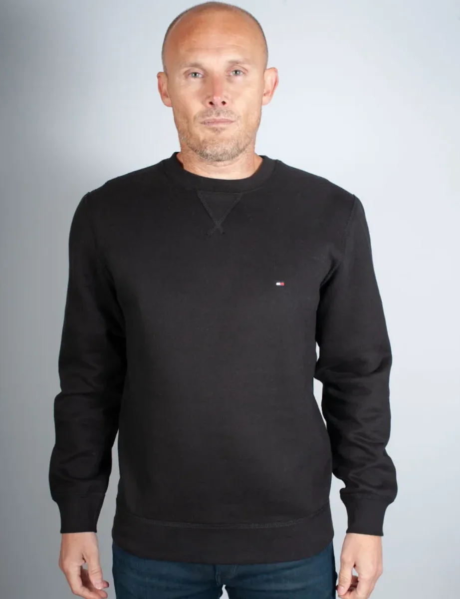 Tommy Hilfiger Essential Fleece Crew Neck Sweatshirt | Black