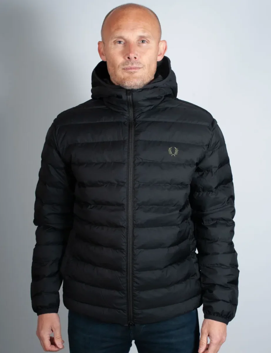 Fred Perry Hooded Insulated Jacket | Black