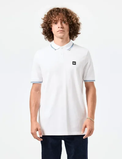 Weekend Offender Farina Double Tipped Polo | White