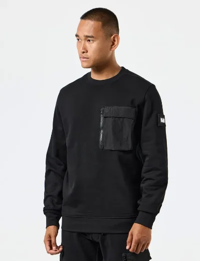 Weekend Offender Neve Nylon Pocket Sweater | Black