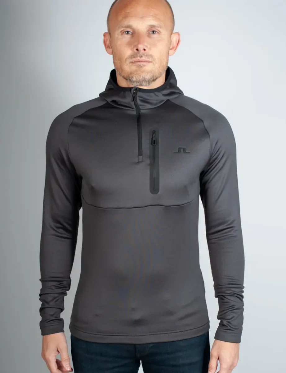 J.Lindeberg Adam Quarter Zip Hoodie | Asphalt