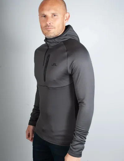 J.Lindeberg Adam Quarter Zip Hoodie | Asphalt