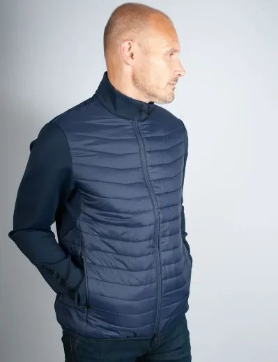 J.Lindeberg Holden Quilt Hybrid Jacket | Navy