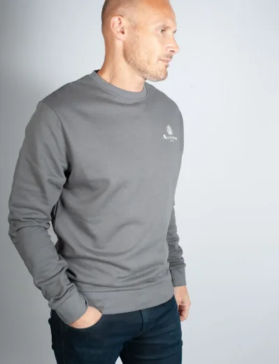 Aquascutum Active Small Logo Crew Neck Sweater | Charcoal