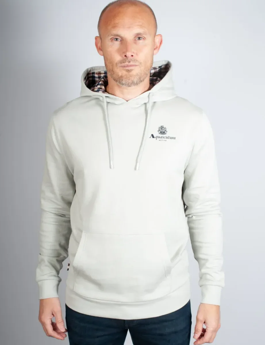 Aquascutum Active Small Logo Hoodie | Grey