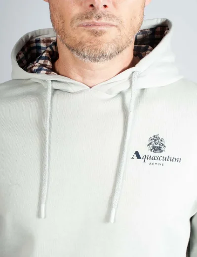 Aquascutum Active Small Logo Hoodie | Grey