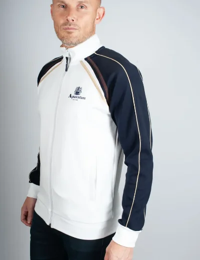 Aquascutum Active Scuba Stripe Track Top | White