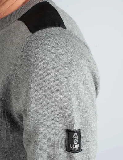 Luke EST 1977 Berwick Crew Neck Sweater | Mid Marl Grey