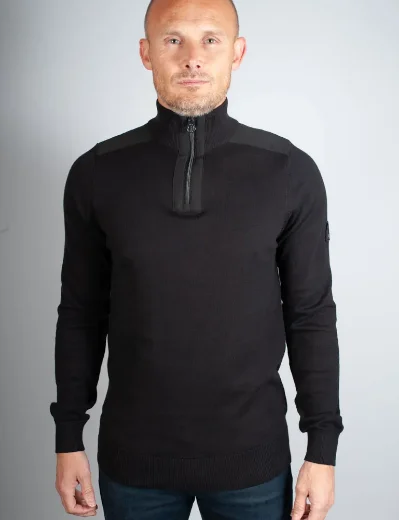 Luke EST 1977 Heddon Half Zip Sweater | Black