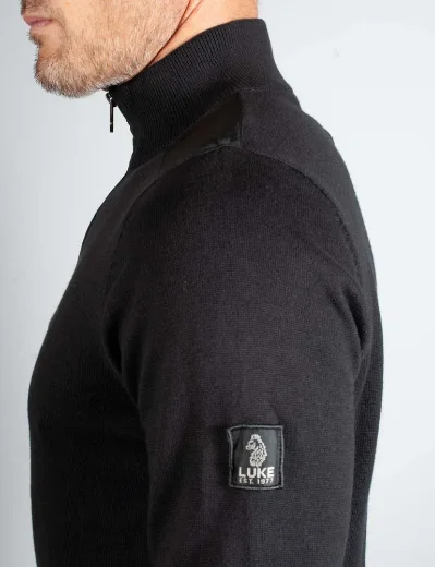 Luke EST 1977 Heddon Half Zip Sweater | Black