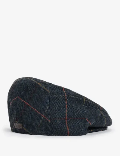 Barbour Wilkin Flat Cap | Navy Herringbone