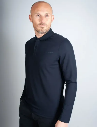 Ted Baker Pacto Long Sleeve Polo | Navy