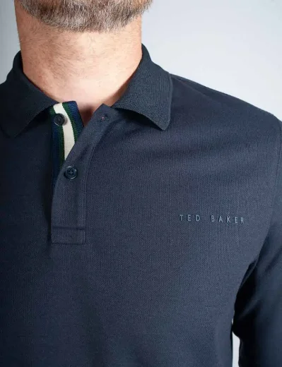 Ted Baker Pacto Long Sleeve Polo | Navy