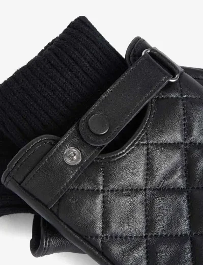 Barbour Quilted Leather Glove | Black