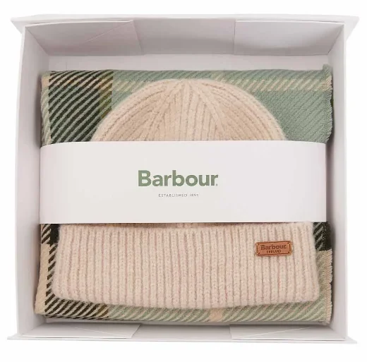 Barbour Women's Pendle Beanie & Blair Scarf Gift Set | Mint