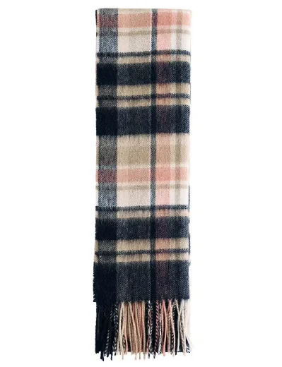 Barbour Womens Vintage Plaid Scarf | Navy/ Pink Rust 