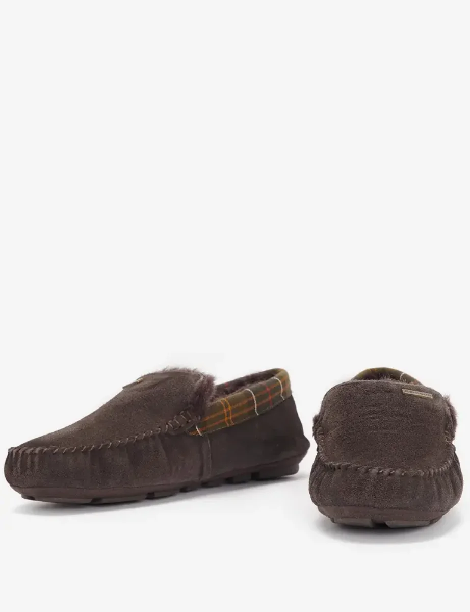 Barbour Monty Slipper | Brown Suede