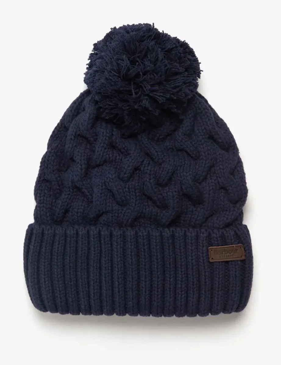 Barbour Gainford Cable Beanie | Navy