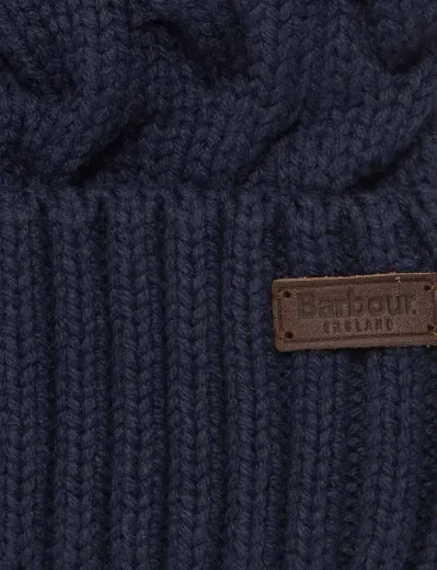 Barbour Gainford Cable Beanie | Navy