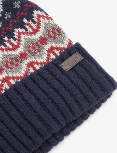 Barbour Case Fairisle Beanie | Blue Granite