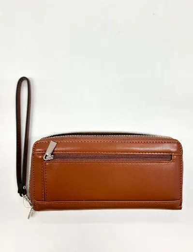 Guess Laurel Large Zip Around Purse | Cognac